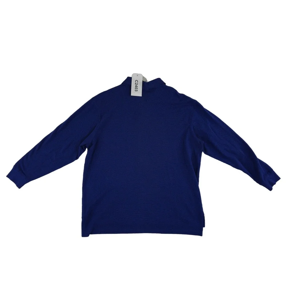 Polo Ralph Lauren Polo Shirt Men's Size XLT Blue Long Sleeve Tall Mesh Orange‎
